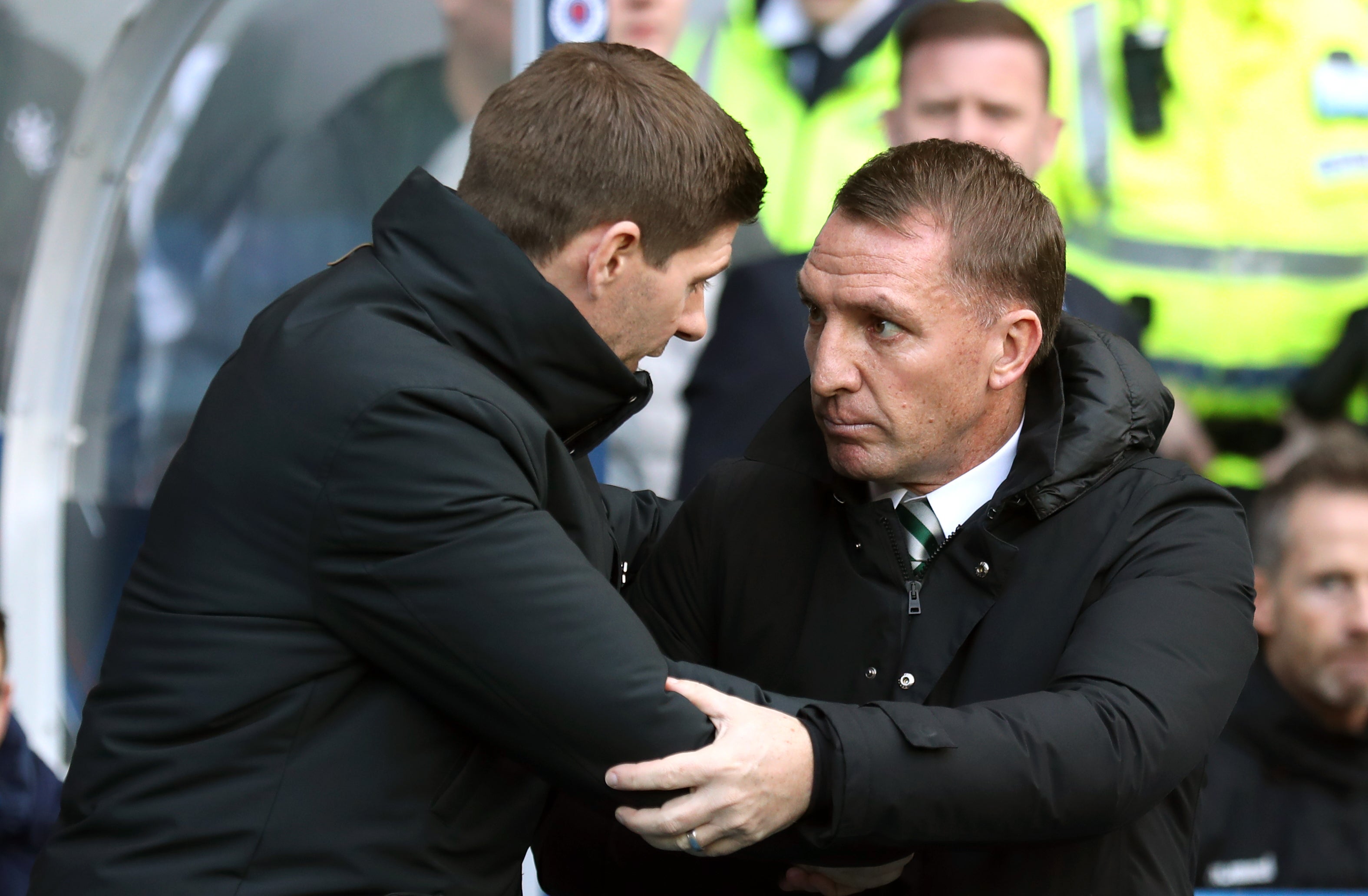 Steven Gerrard and Brendan Rodgers were previously in charge of Rangers and Celtic respectively (Andrew Milligan/PA)