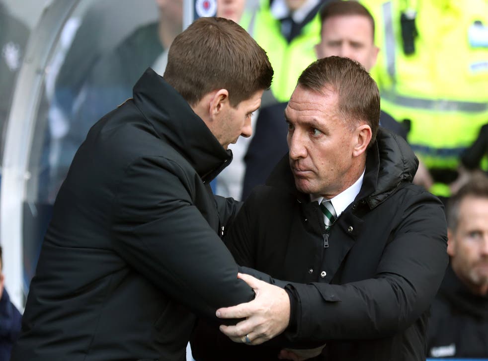 <p>Steven Gerrard and Brendan Rodgers were previously in charge of Rangers and Celtic respectively (Andrew Milligan/PA)</p>