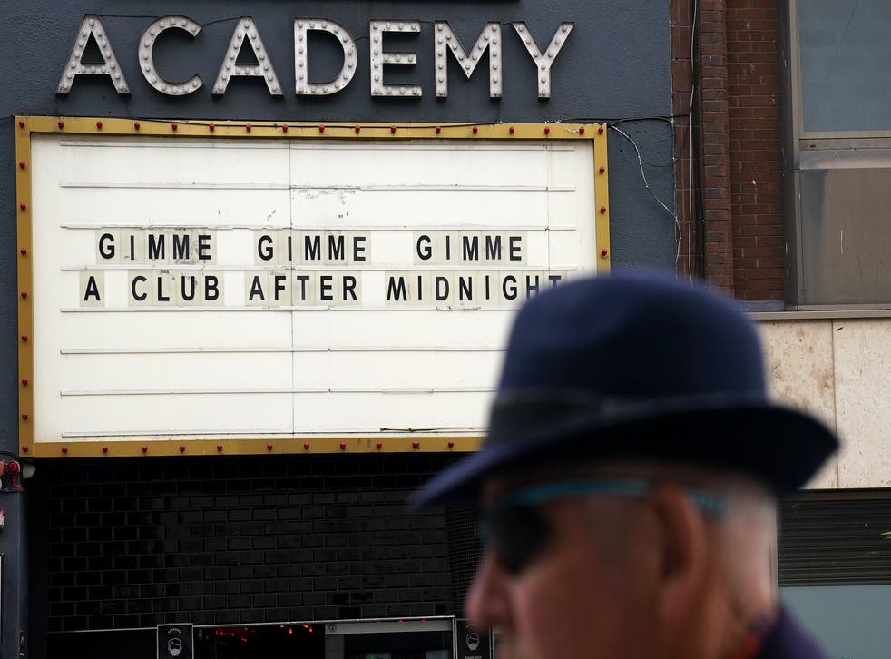 A sign outside the Academy music venue in Dublin’s city centre (Brian Lawless/PA)