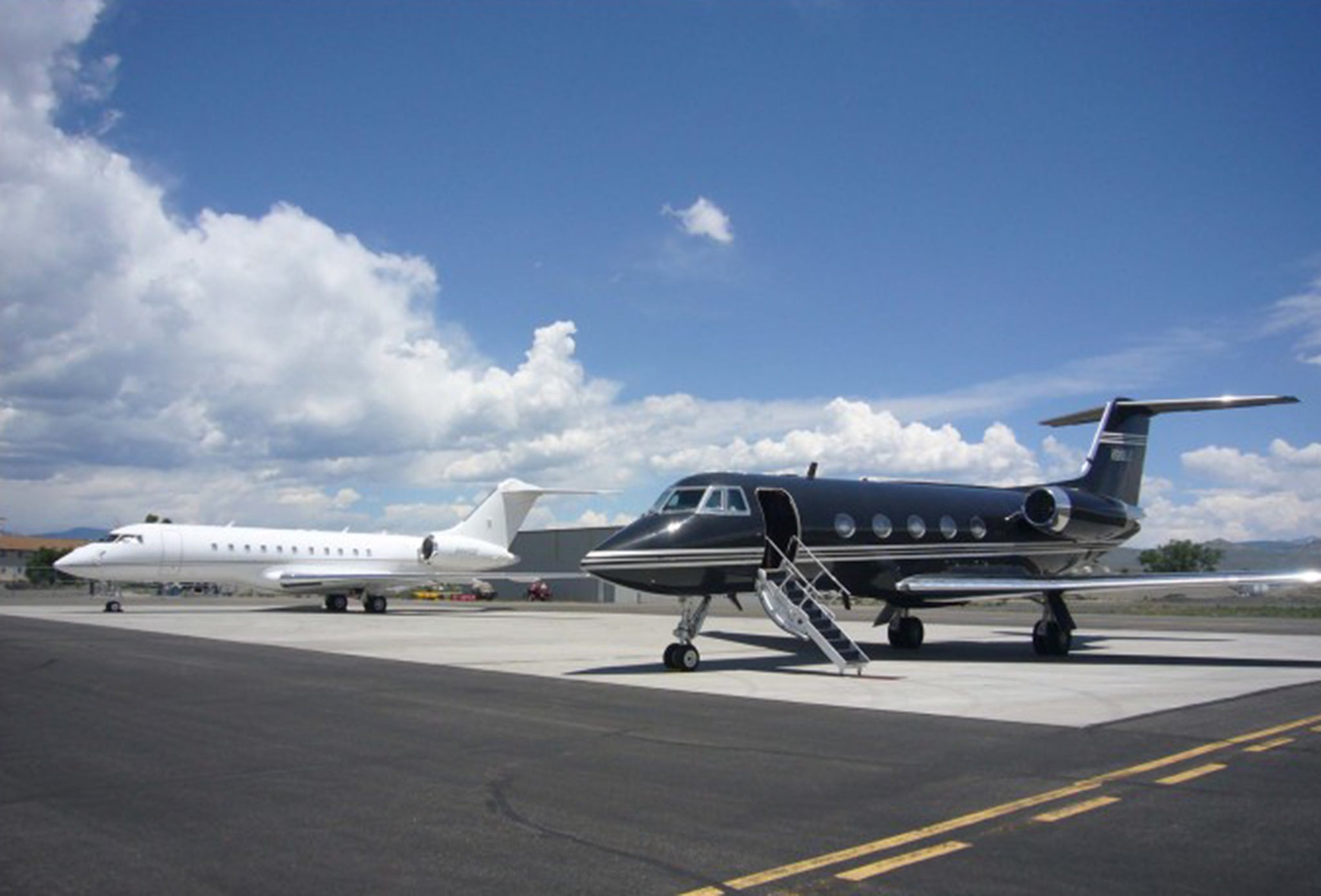 Jeffrey Epstein's private jet 'Lolita Express' (left)