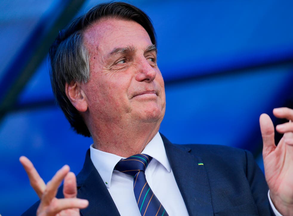 <p>File photo: Jair Bolsonaro falsely claimed in October that vaccinated people in the UK had been contracting Aids faster</p>