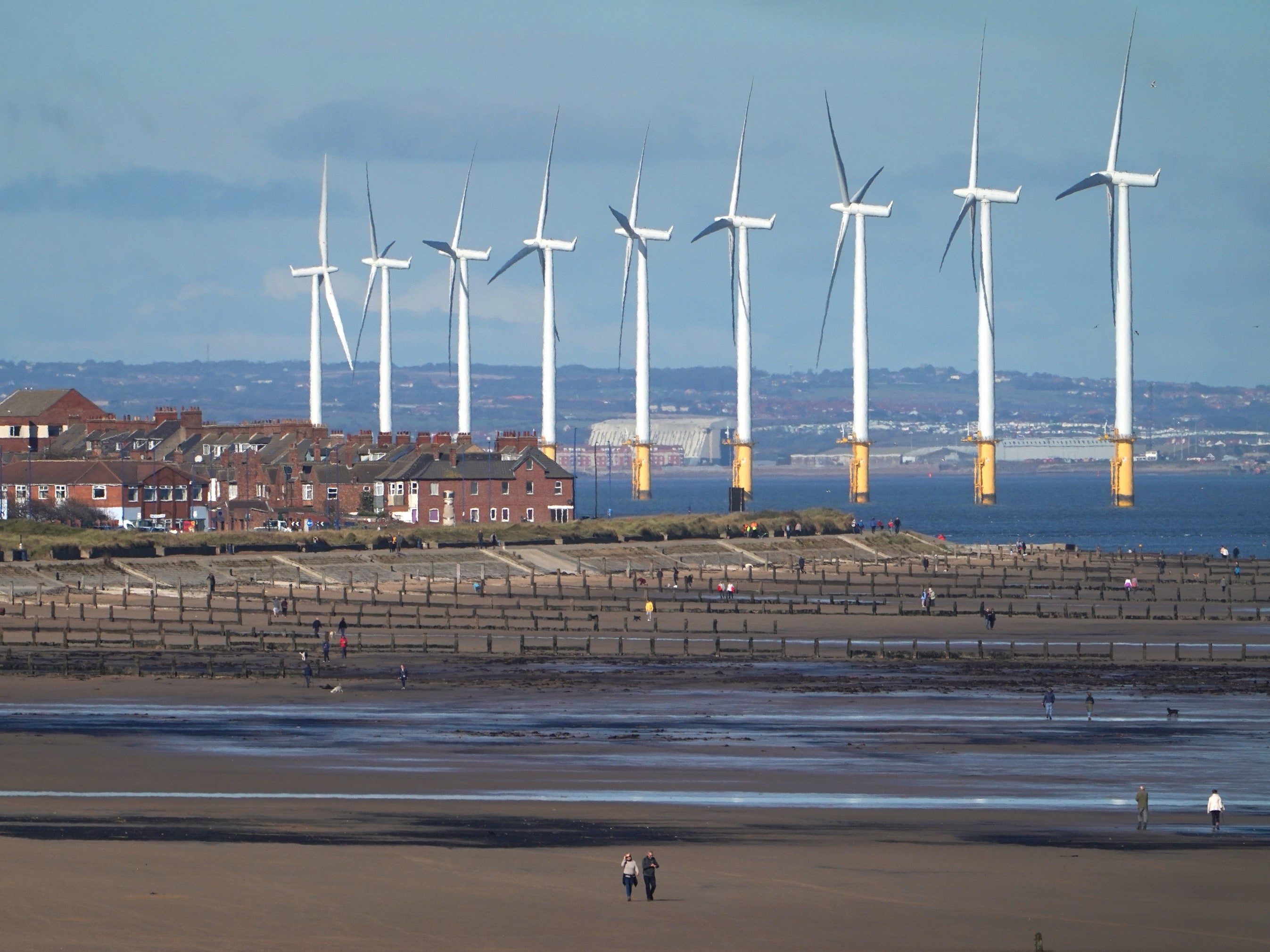 Teesside Wind Farm near the mouth of the River Tees off the North Yorkshire coast