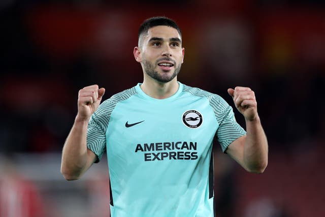 Brighton forward Neal Maupay secured a late point (Kieran Cleeves/PA)
