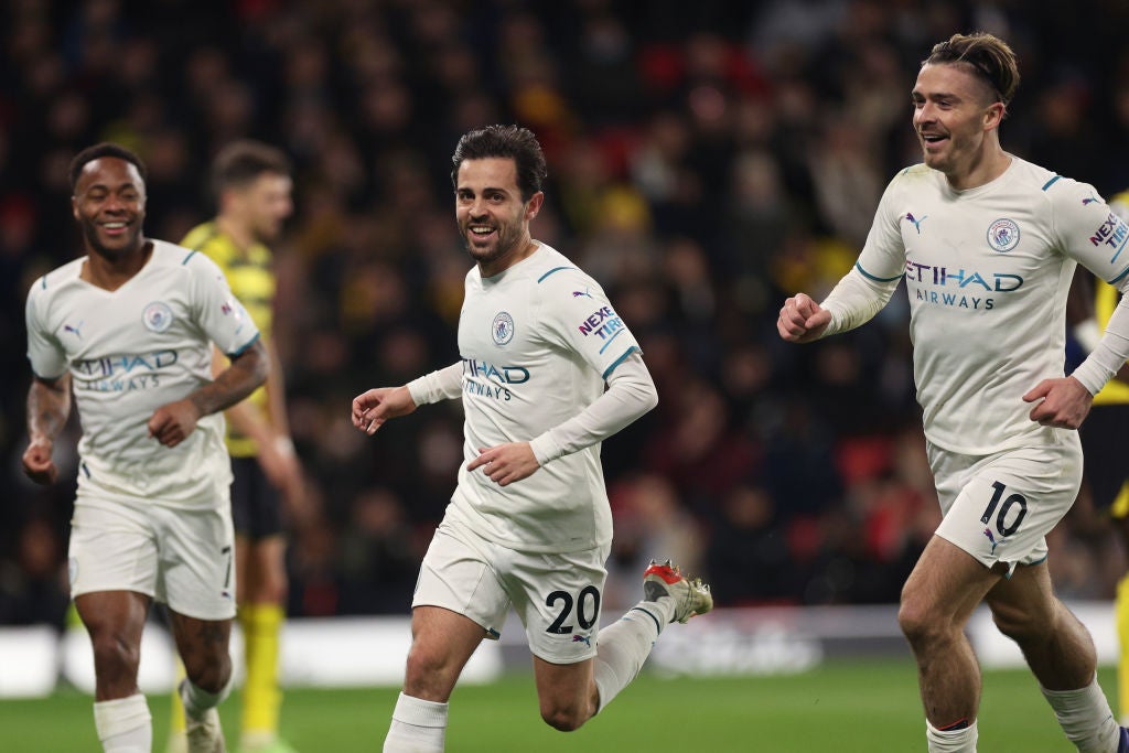 Silva celebrates after scoring his side’s third goal
