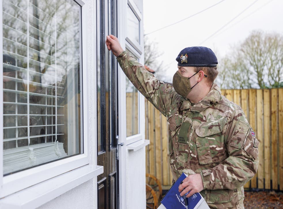 Armed forces personnel were still providing support to civil-authorities and conducting door-to-door checks on vulnerable people on Sunday morning (Sergeant Benjamin Maher RLC/Ministry of Defence/Crown Copyright/PA)