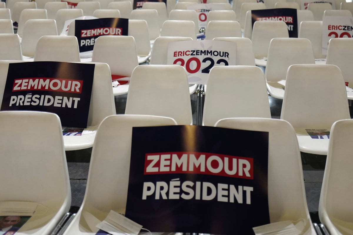 french far right tv pundit holds presidential campaign rally the independent
