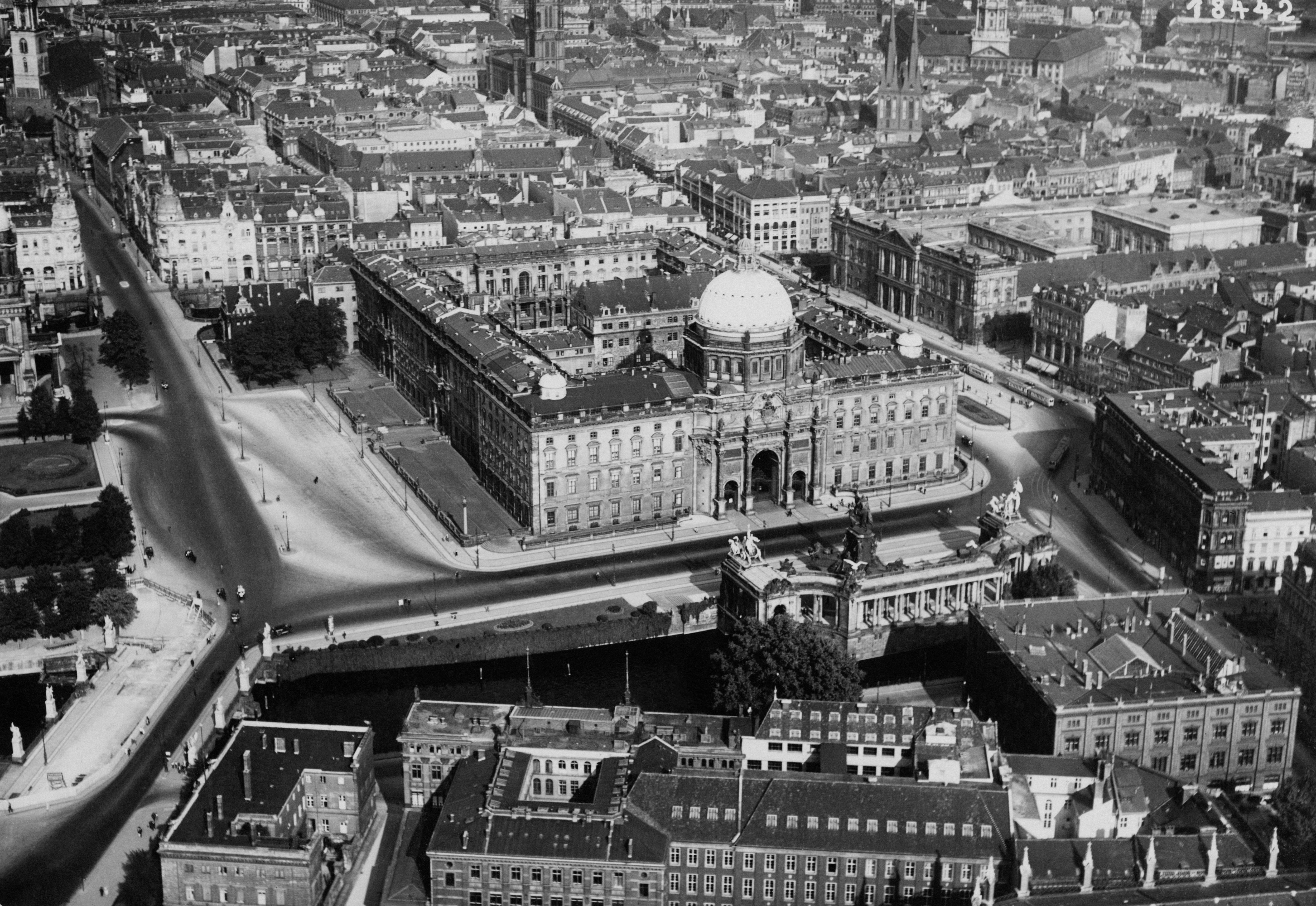 The Berliner Schloss on the River Spree in Berlin, Germany, circa 1925. It was damaged during the Second World War and demolished in 1950 by the East Germans