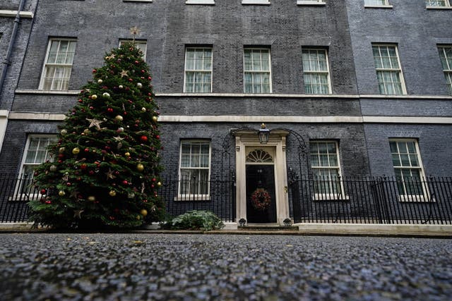 <p>The Christmas tree outside 10 Downing Street this year (PA)</p>