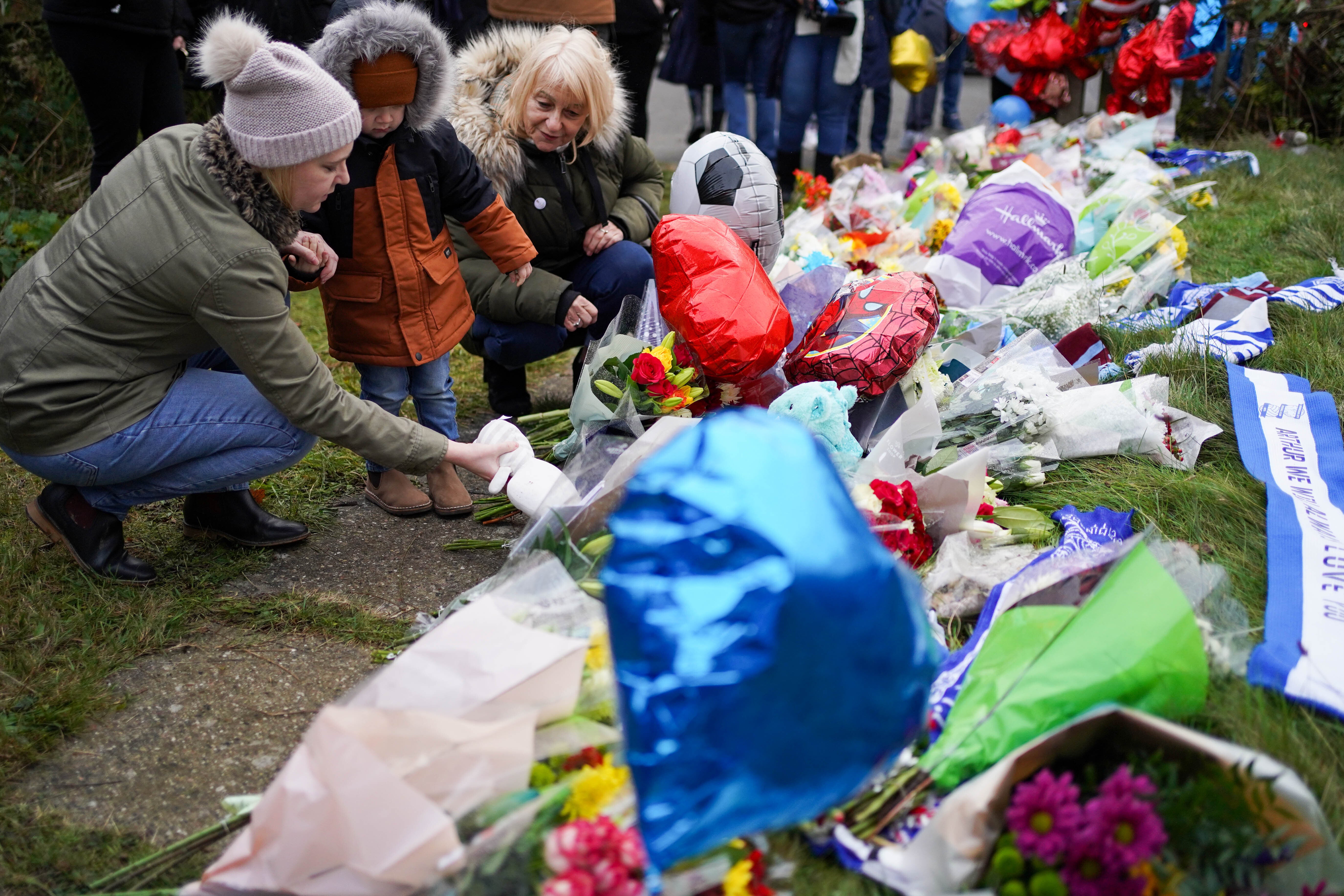 Flowers were laid at the scene (Jacob King/PA)