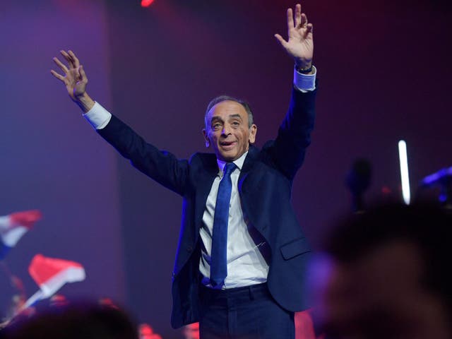 <p>Far-right presidential candidate Eric Zemmour holds first rally </p>