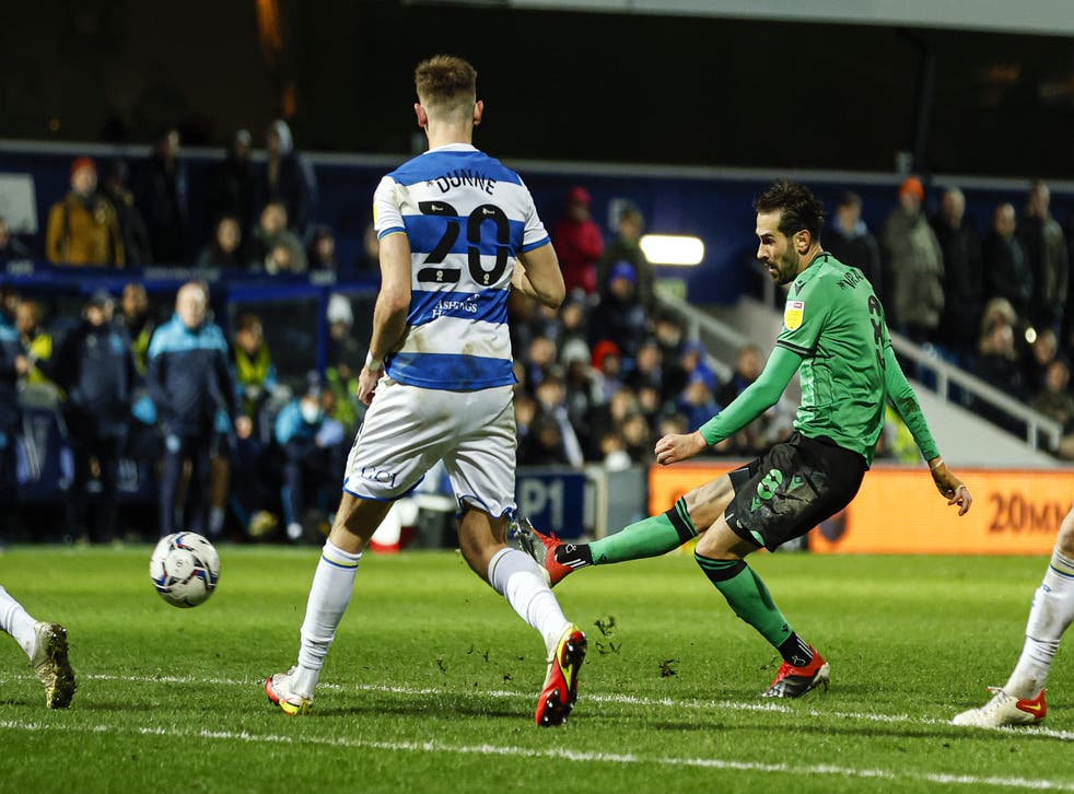 Stoke’s Mario Vrancic scores the winner in a 2-1 victory at QPR (Steven Paston/PA Images).