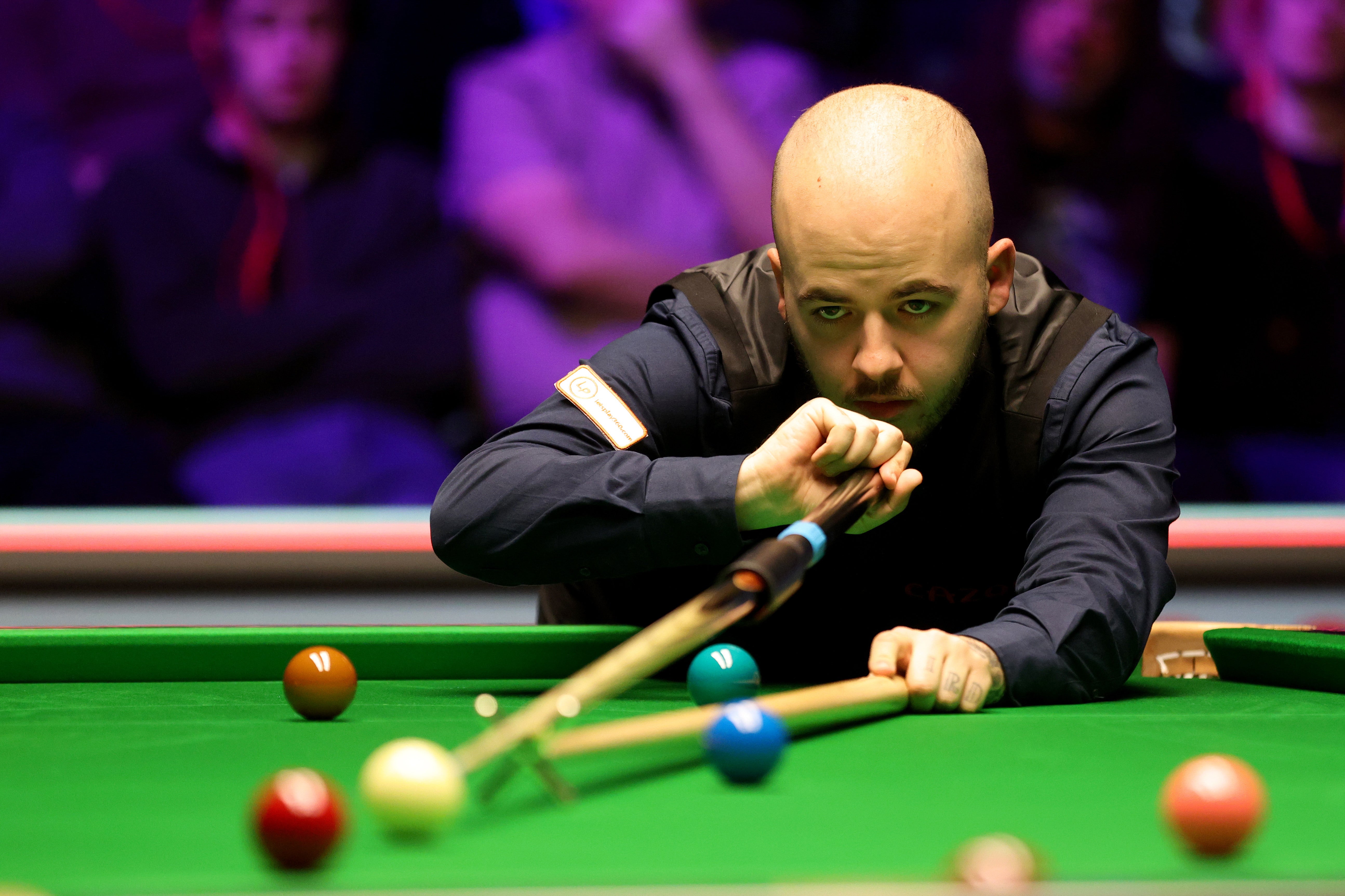 Luca Brecel attempted to fight back against his Chinese opponent (Richard Sellers/PA)