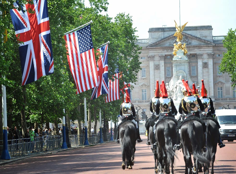 UK and US flags on The Mall (Ian Nicholson/PA)