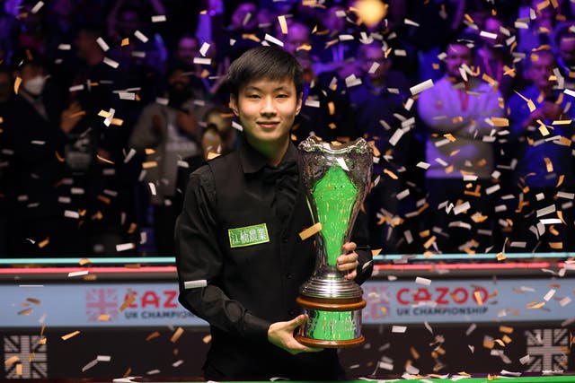 Zhao Xintong won the UK Championship in York (Richard Sellers/PA)
