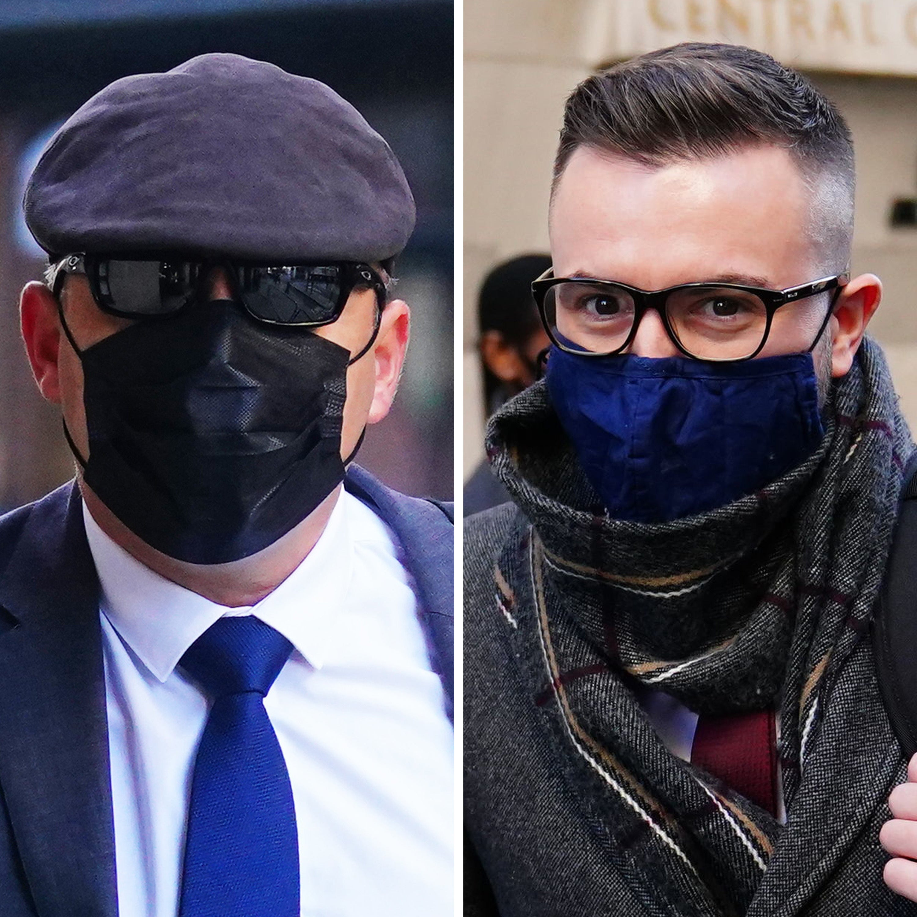 Pc Deniz Jaffer (left) and Pc Jamie Lewis outside the Old Bailey (Victoria Jones/PA)