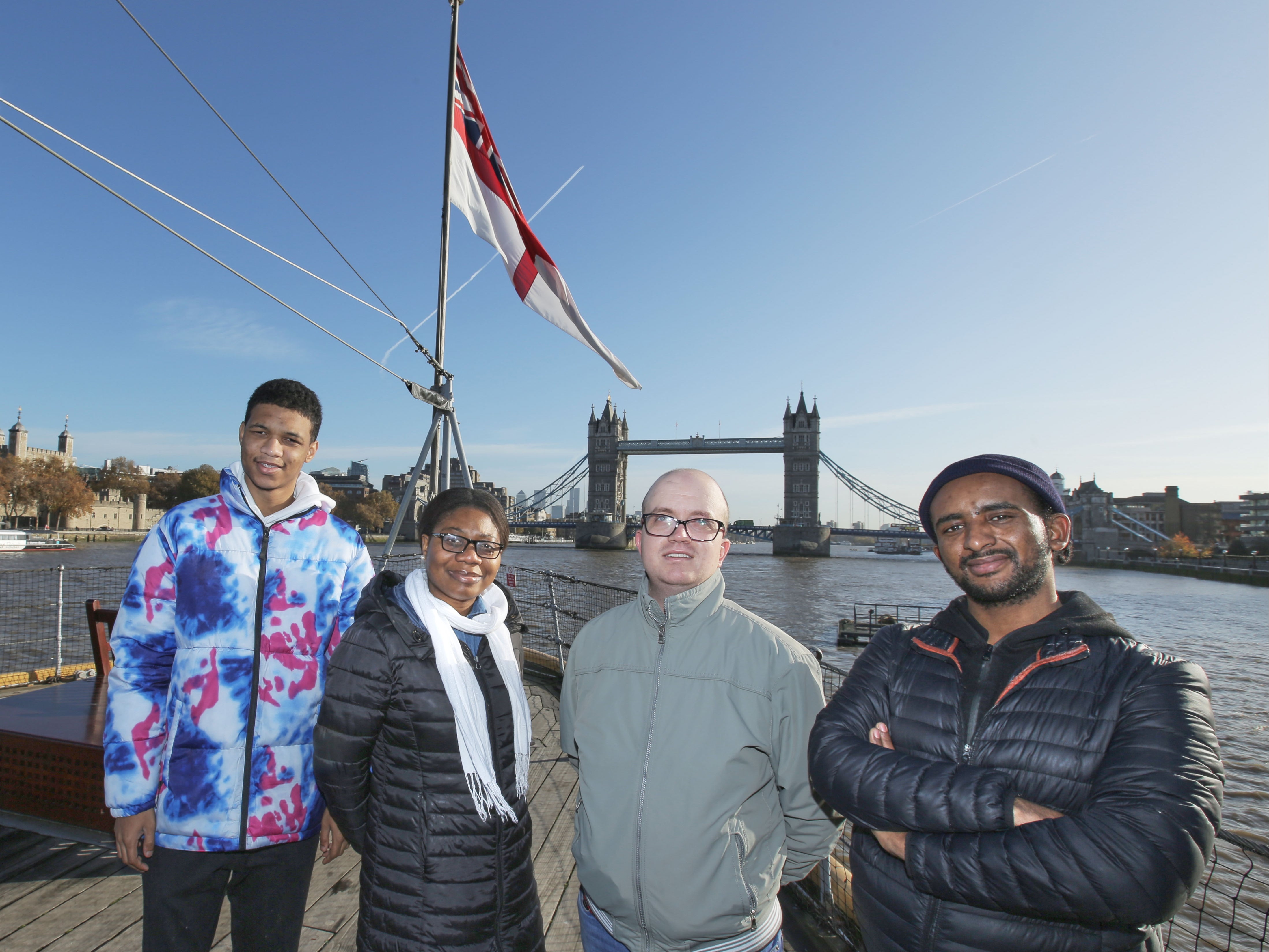 <p>Springboard trainees onboard the HMS Belfast, where some have found work</p>