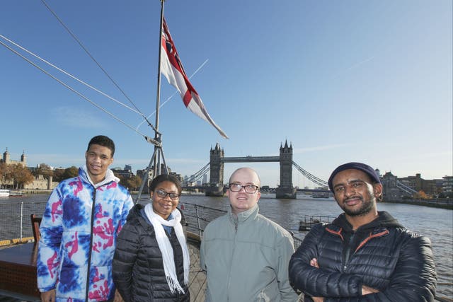 <p>Springboard trainees onboard the HMS Belfast, where some have found work</p>