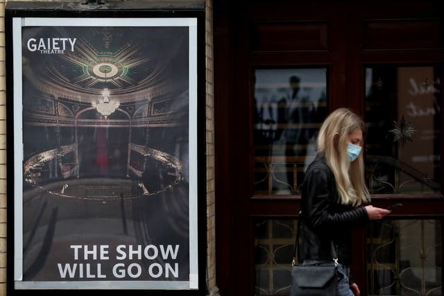 A sign outside the Gaiety Theatre in Dublin’s city centre (Brian Lawless/PA)