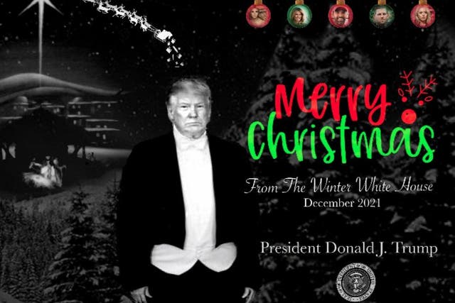 Una tarjeta de Navidad falsa de Donald Trump se ha compartido en Twitter como si fuera real