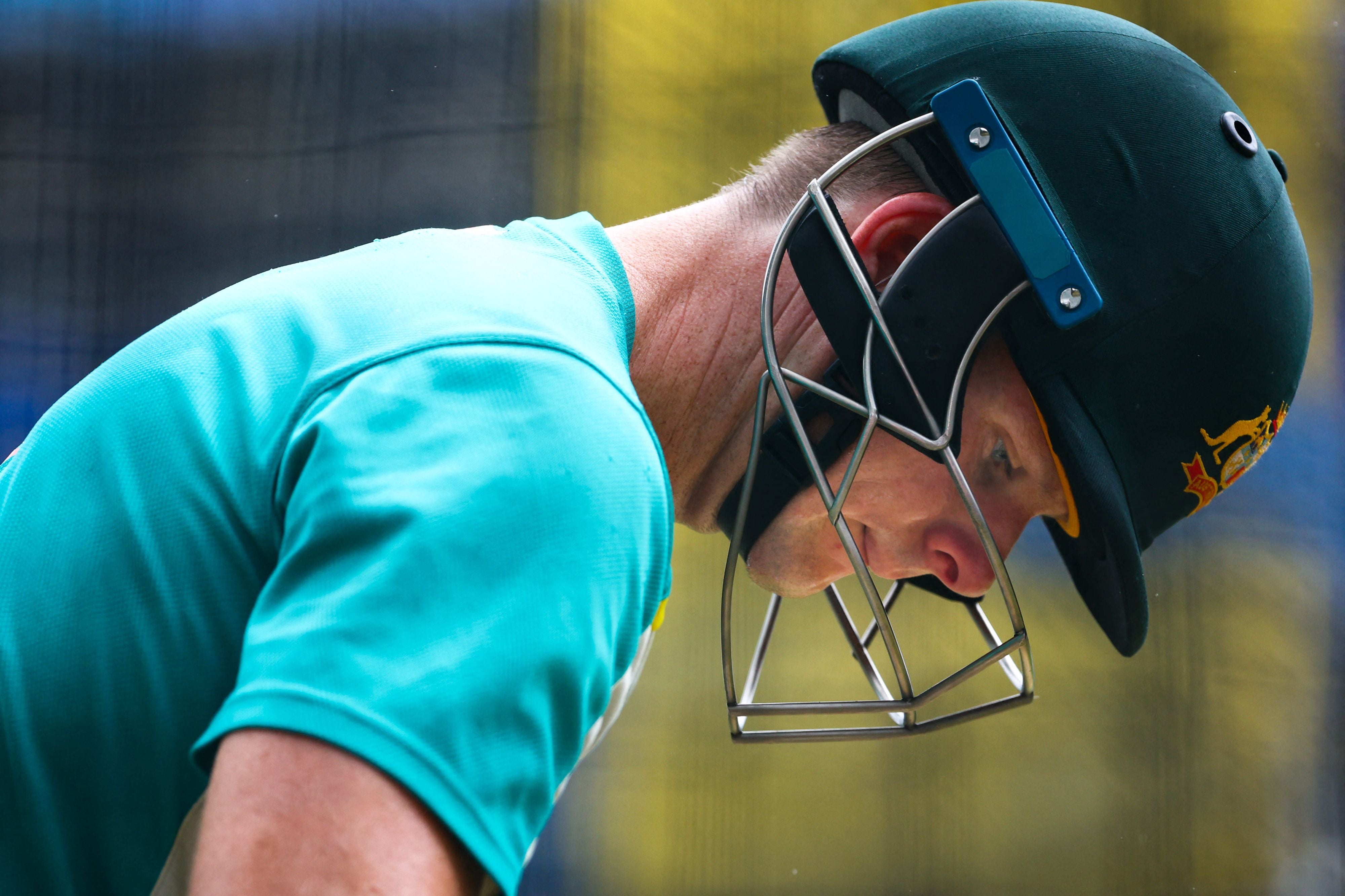 Australia’s vice captain Steve Smith prepares to bat in the nets at the Gabba in Brisbane