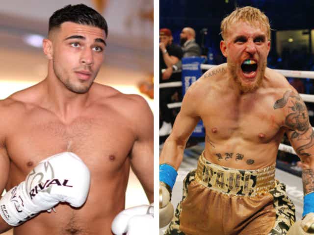 <p>Tommy Fury (left) and Jake Paul were due to meet in December before Fury suffered an injury </p>