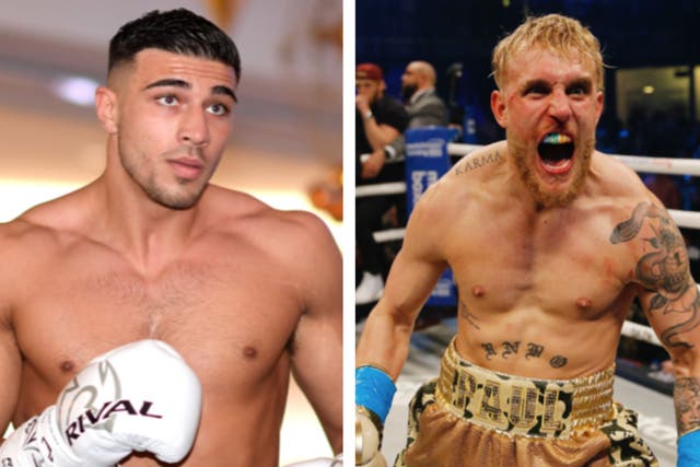 <p>Tommy Fury (left) and Jake Paul were due to meet in December before Fury suffered an injury </p>
