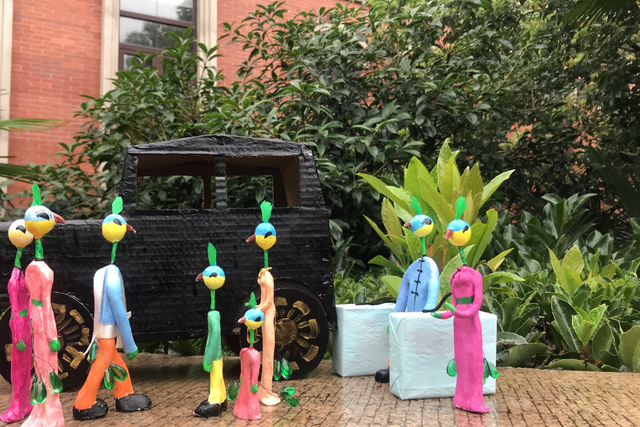 <p>The clay figurines of green peafowl become vivid characters in Tao Yang’s animation series</p>