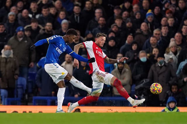 Demarai Gray struck Everton’s winner against Arsenal in the second minute of time added on (Martin Rickett/PA)