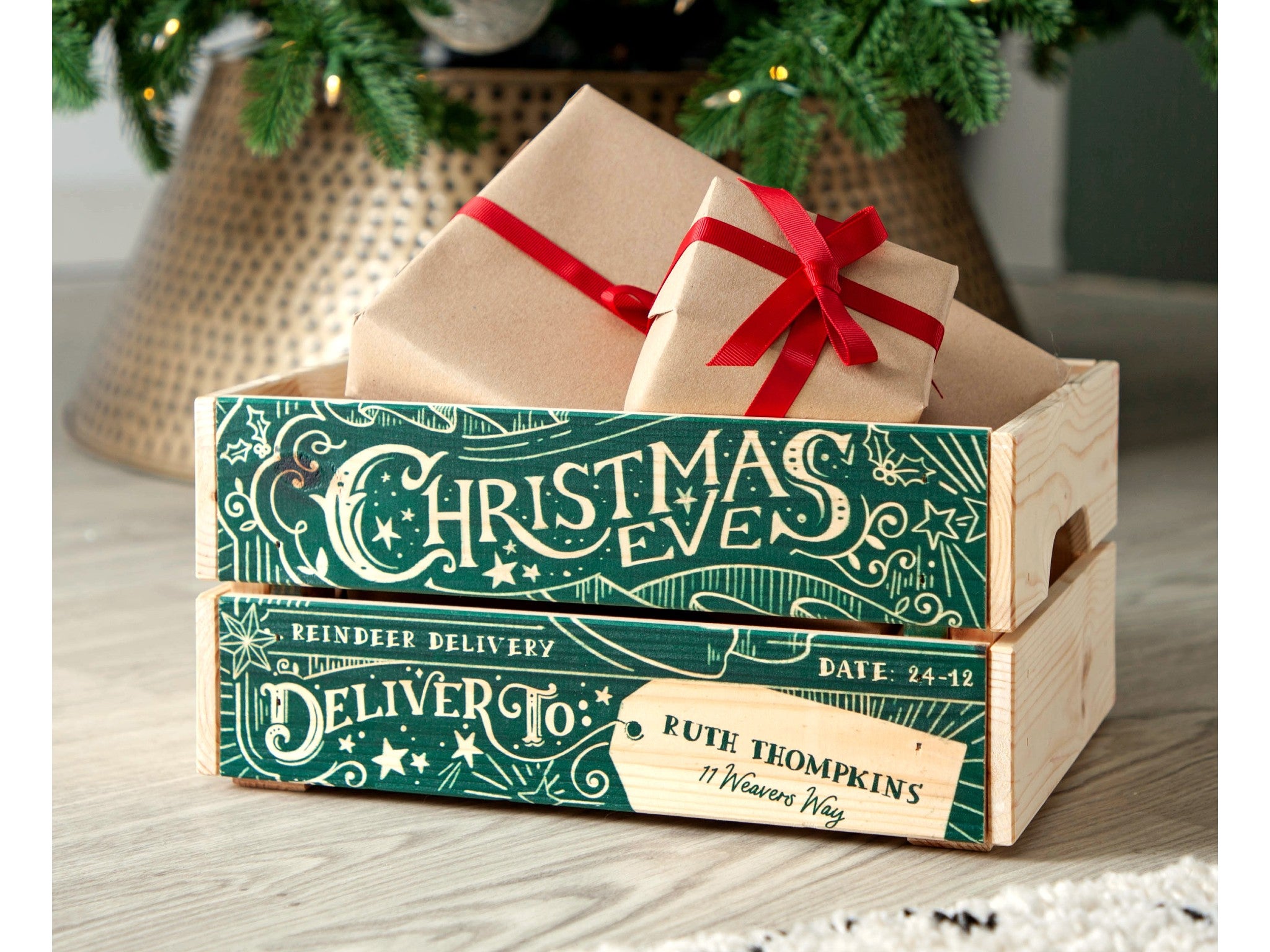 Xmas Toy Box Santa Present Gift Box Personalised Christmas Eve Crate Chocolate Box