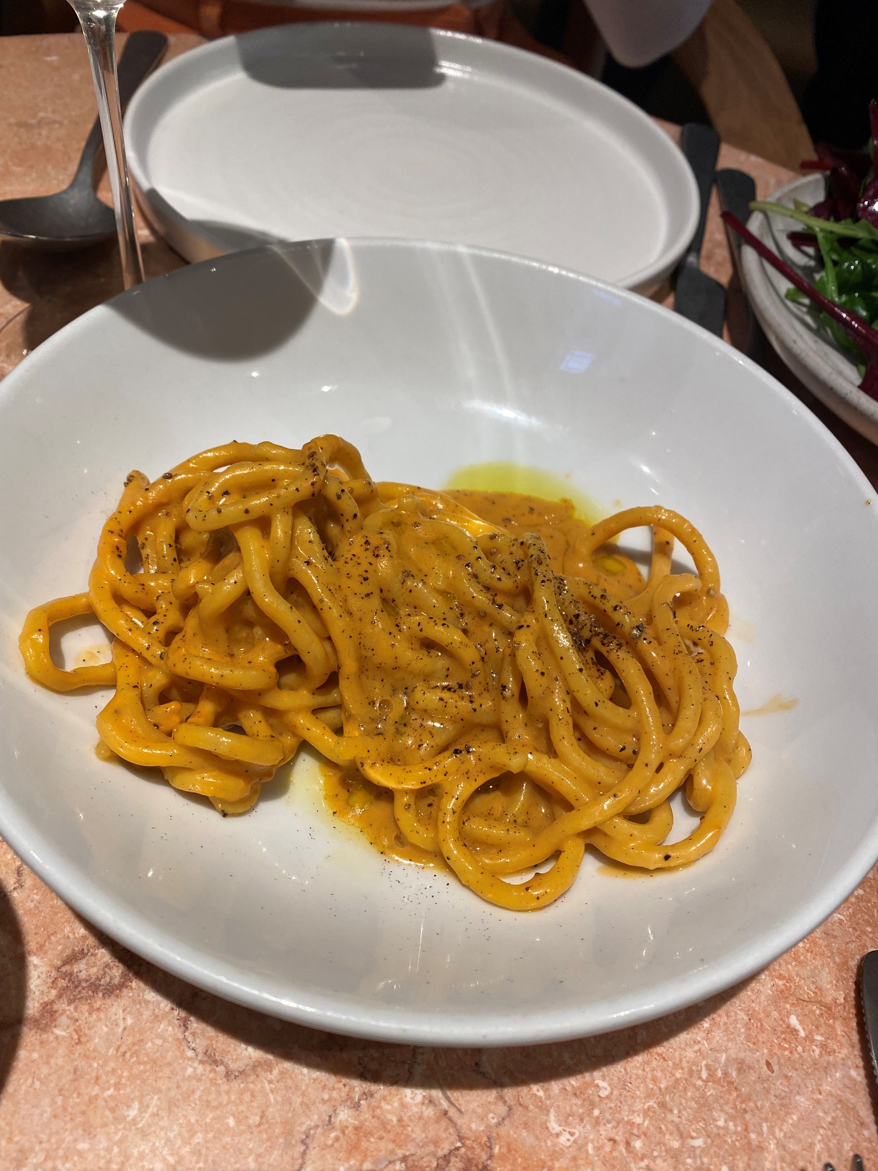 Brown crab cacio e pepe