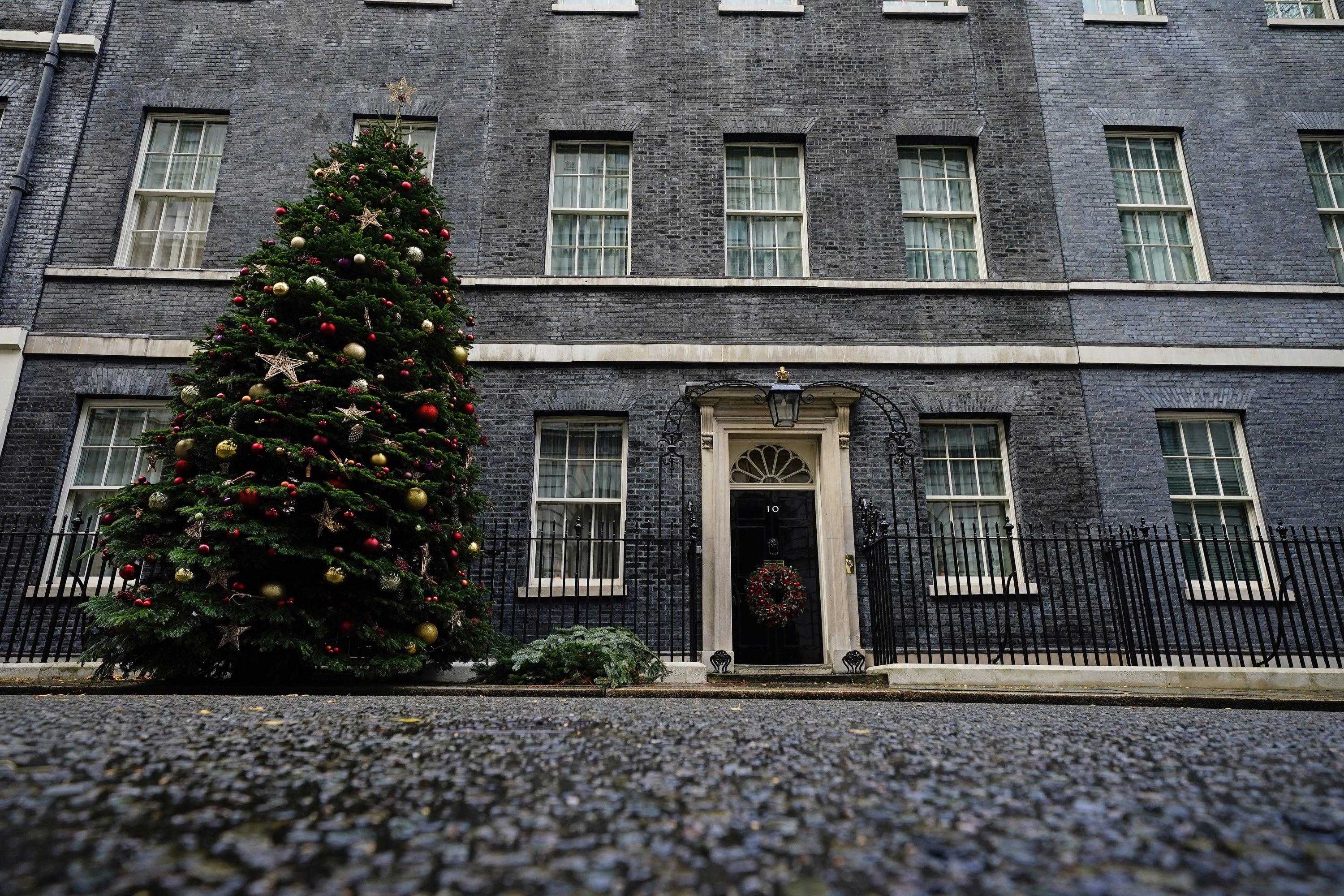 The Christmas tree outside 10 Downing Street (PA)