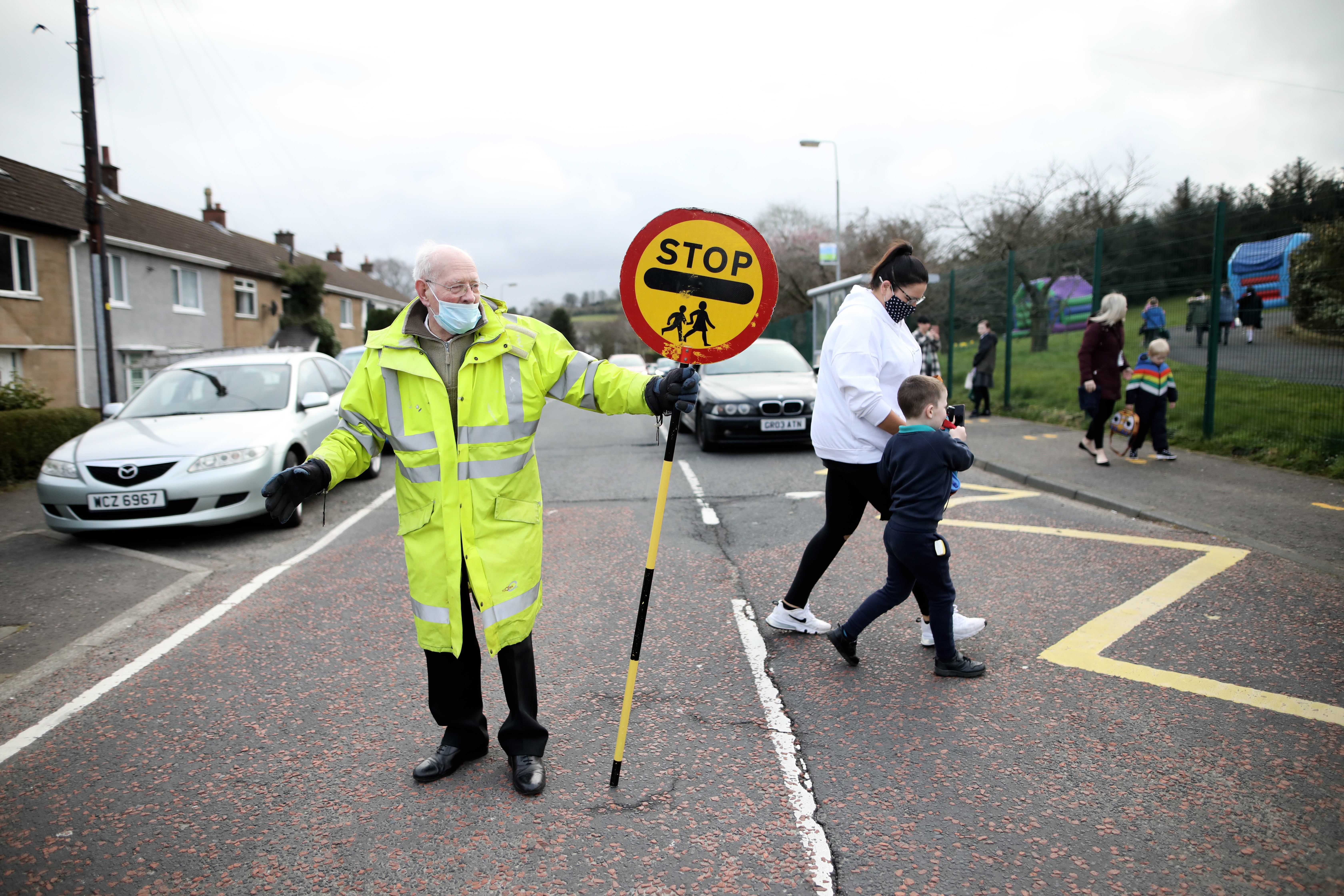 School crossing in east Belfast (Peter Morrison/PA)
