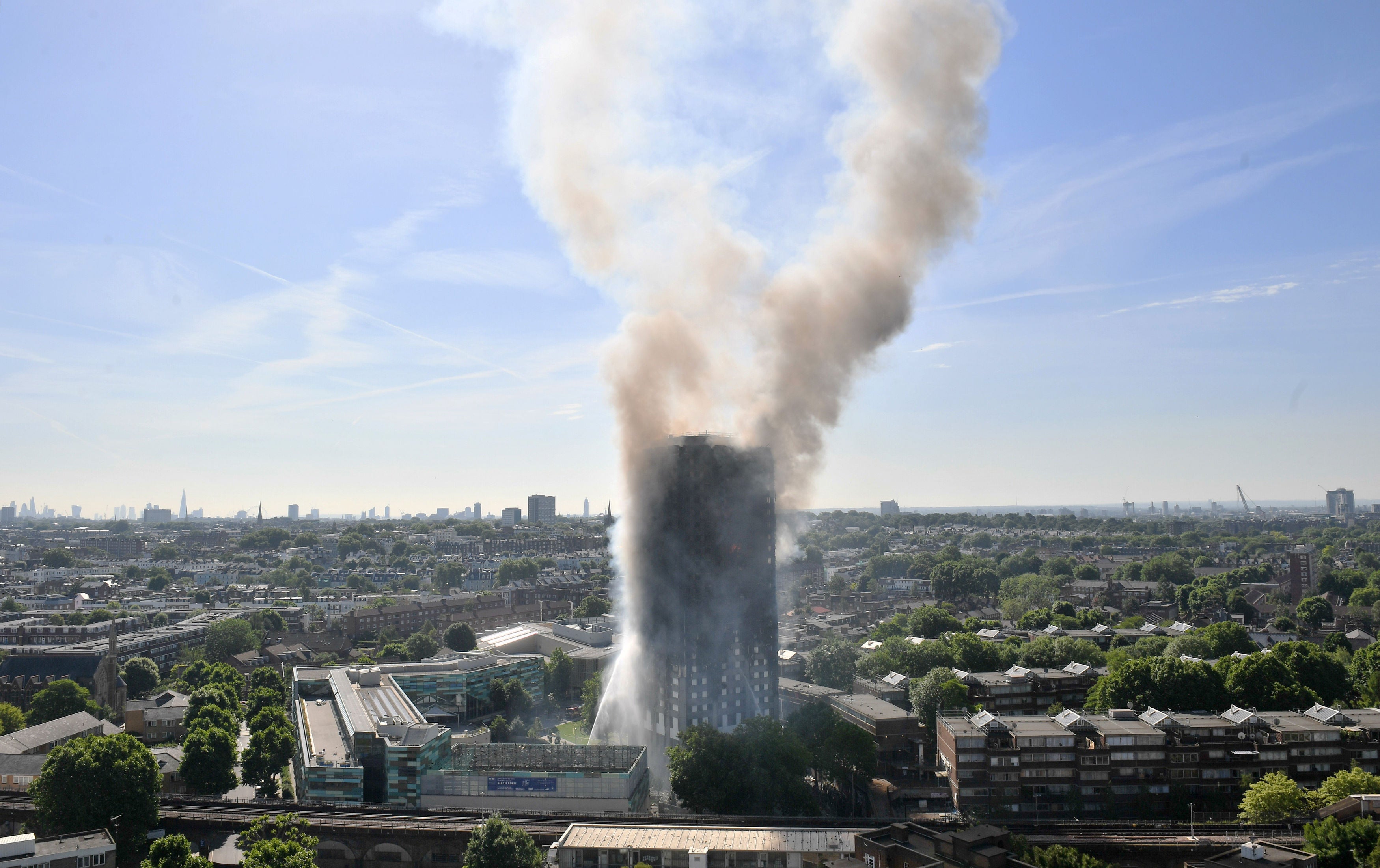 Smoke billowing from the fire that engulfed the 24-storey Grenfell Tower in west London