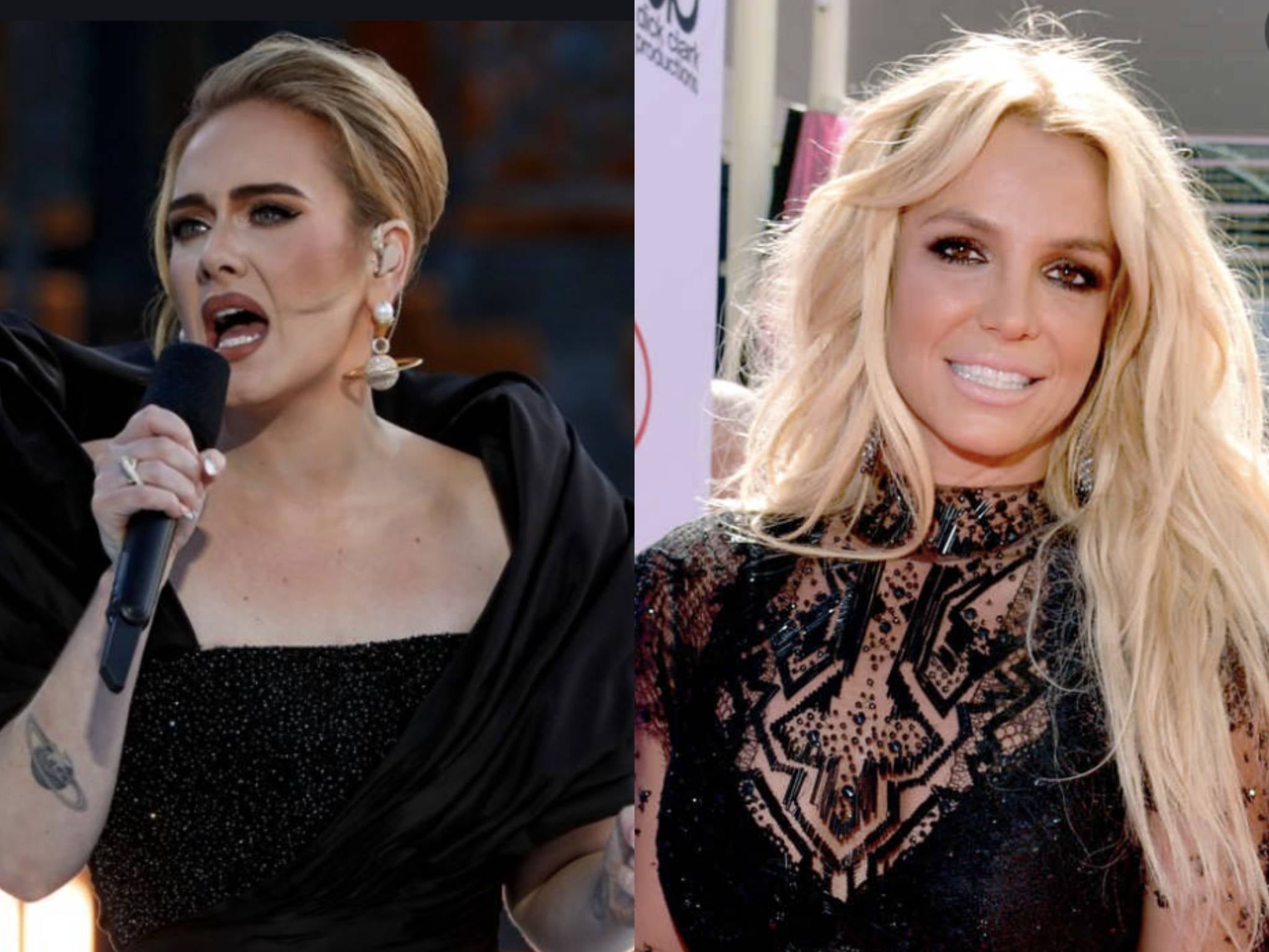 <p>Adele and Britney Spears</p>