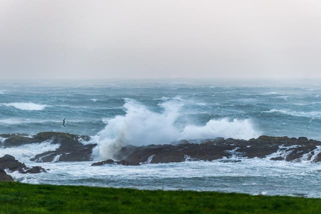 Strong winds are creating stormy seas around the coast (Andy Gibson/PA)