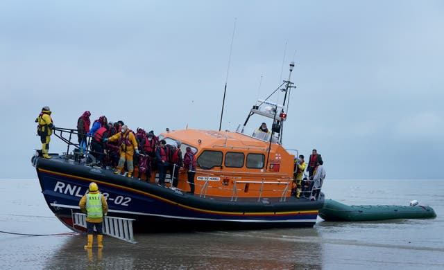 The Lords Justice and Home Affairs Committee has questioned the legality of Home Secretary Priti Patel’s plans to turn back migrant boats at sea (Gareth Fuller/PA)