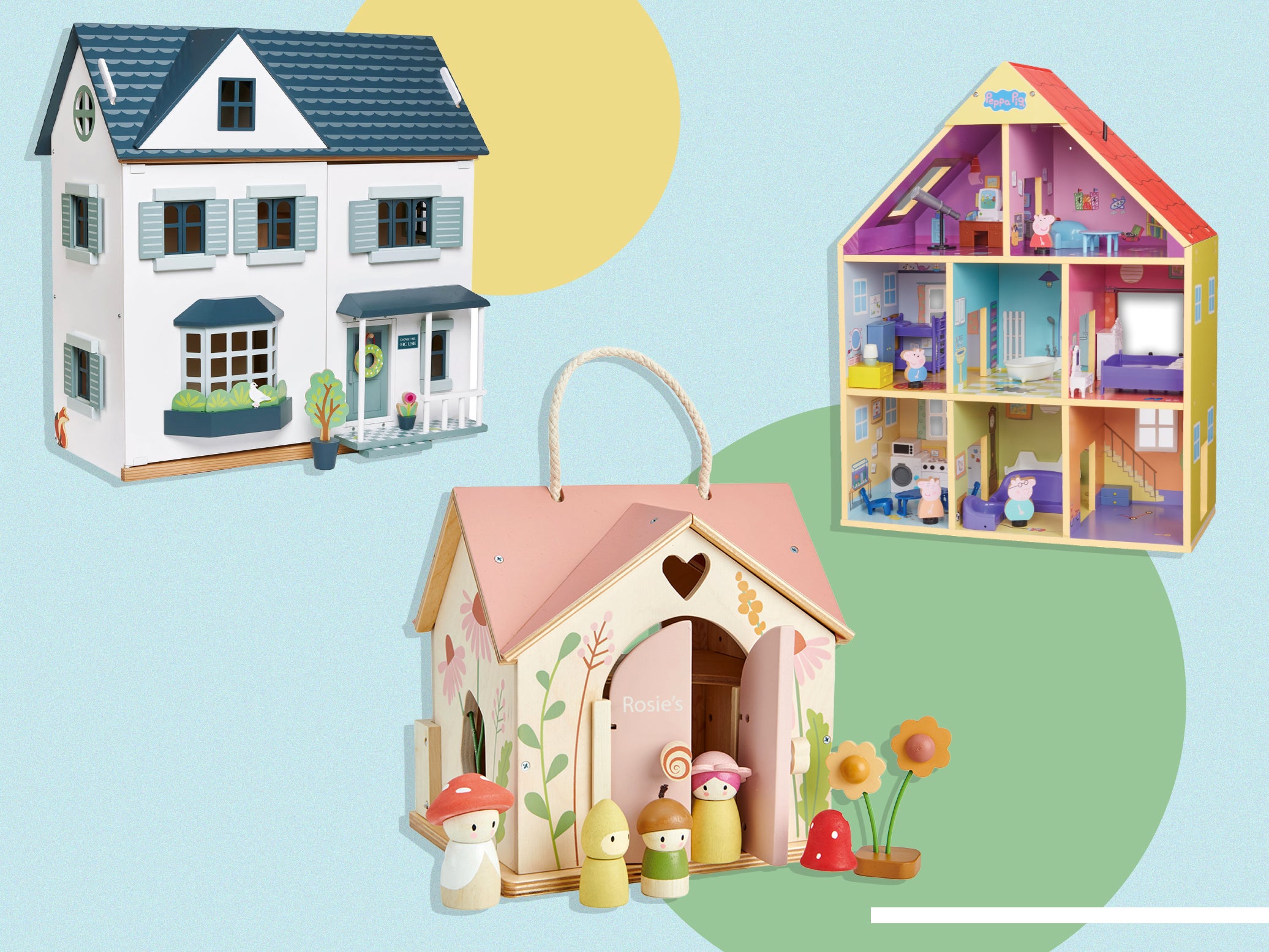 Wooden Furniture Dolls House Family Miniature For Kids Children Christmas Toys 