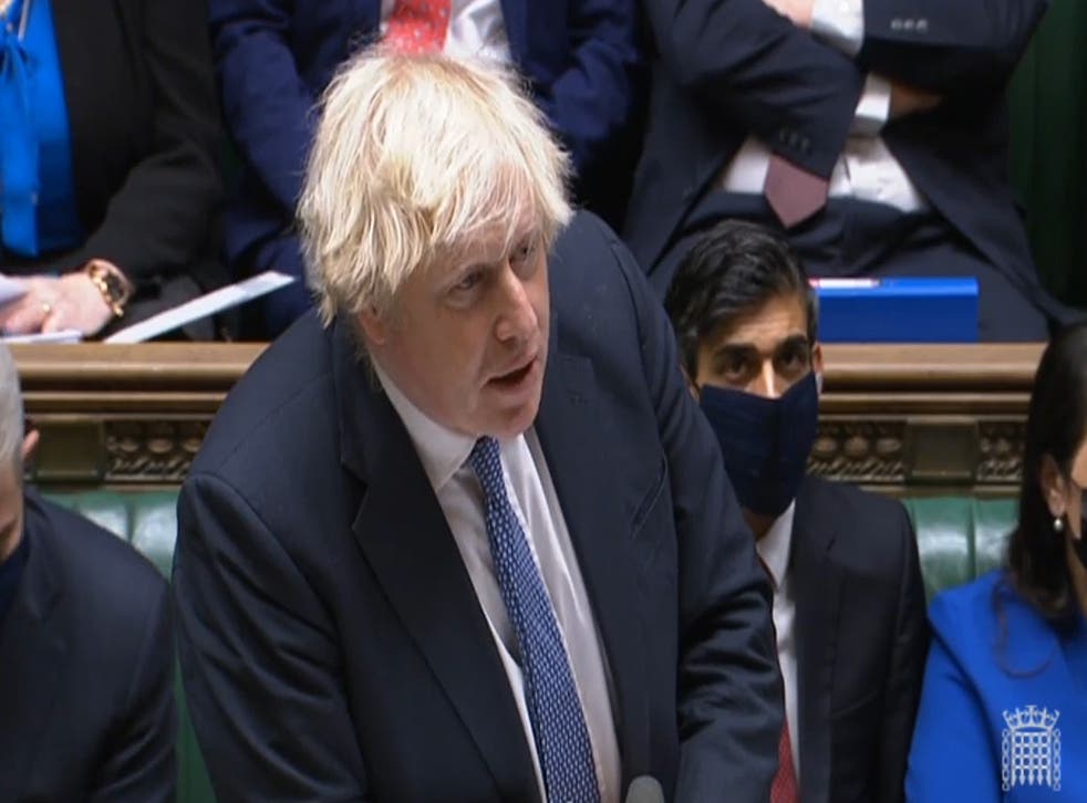 Prime Minister Boris Johnson speaks during Prime Minister’s Questions in the House of Commons, London. Picture date: Wednesday December 8, 2021.