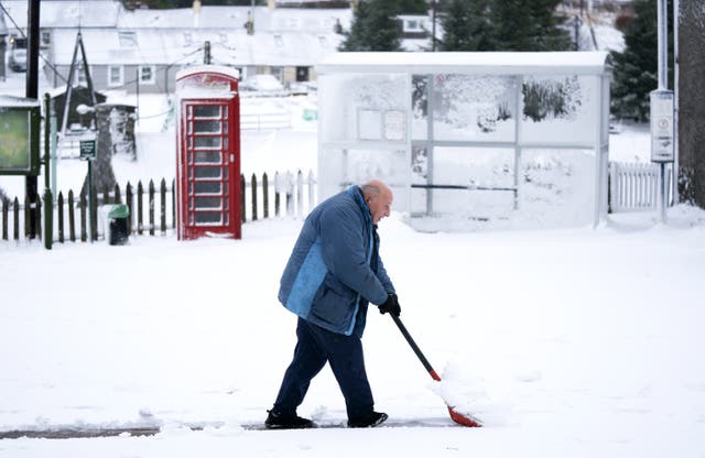 Storm Barra brought high winds, rain and snow to parts of Scotland – leaving some without power (Jane Barlow/PA)