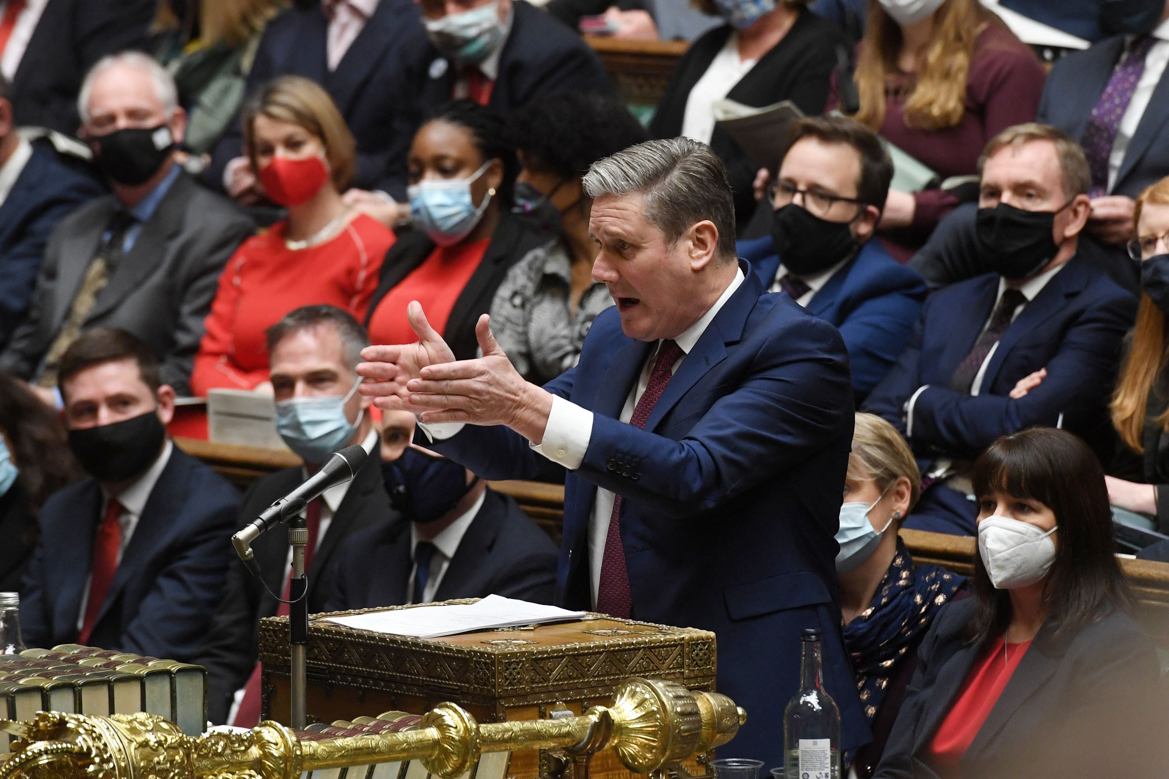 Keir Starmer speaking during Prime Minister's Questions last month