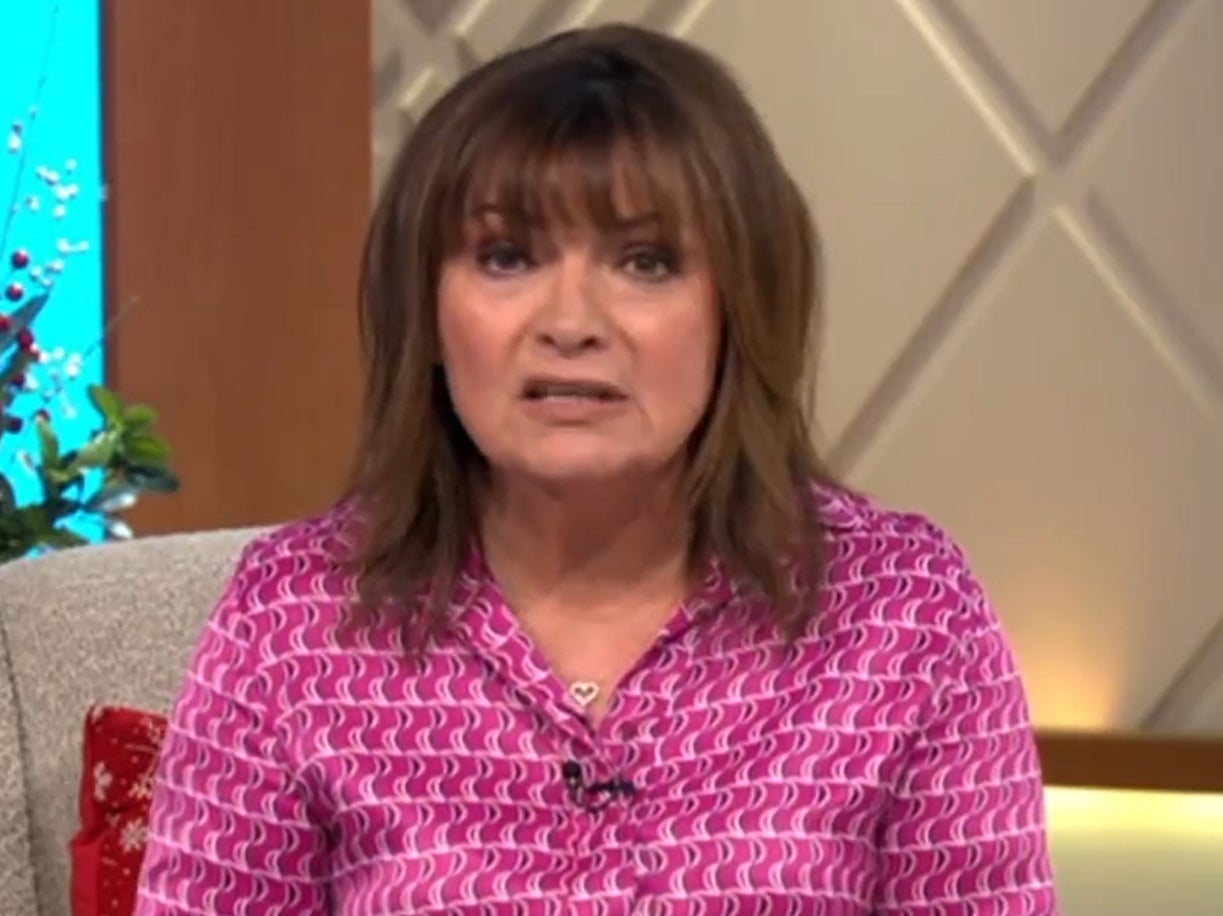 <p>Lorraine Kelly on ‘Lorraine’ this morning</p>