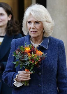 Camilla switches on Christmas tree lights at ‘marvellous’ hospice