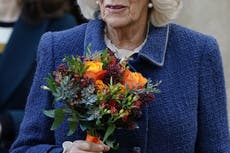 Camilla switches on Christmas tree lights at ‘marvellous’ hospice