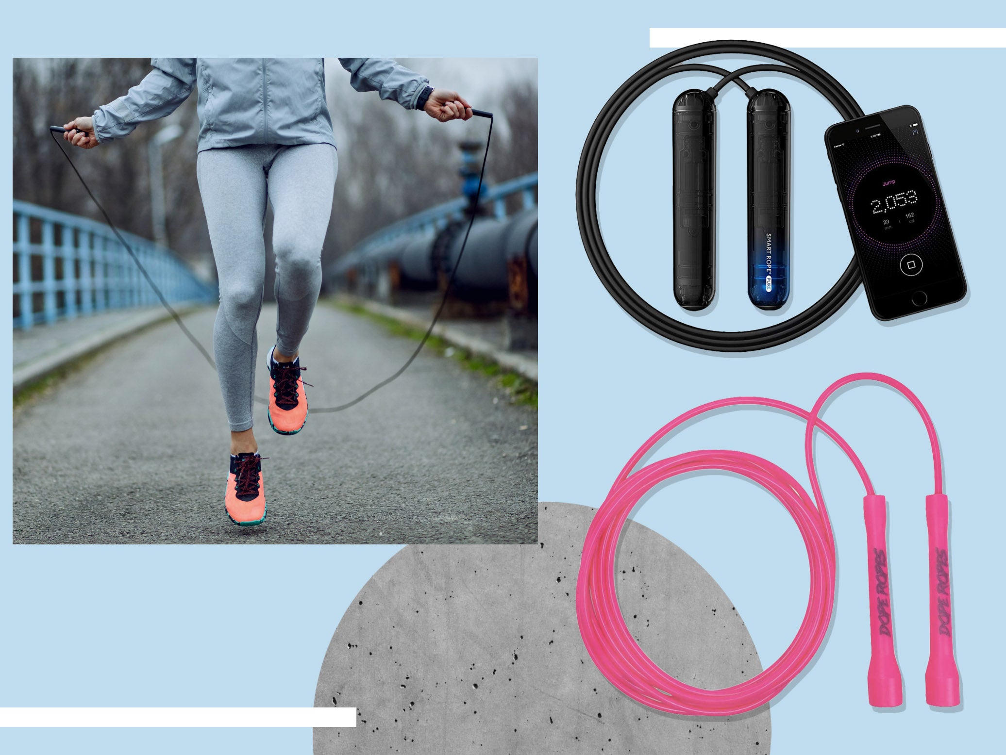 Skipping Rope With Counter Jump Fitness and Exercise Foam Handle Workout Skip 