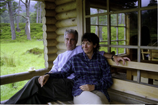 Ghislaine Maxwell and Jeffrey Epstein pictured lounging at Queen’s Balmoral cabin in trial exhibit
