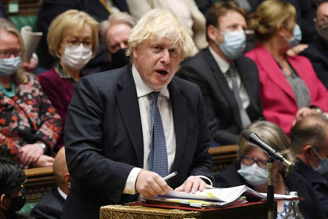 <p>Boris Johnson in the House of Commons on the day he denied that the November 2020 party had happened </p>
