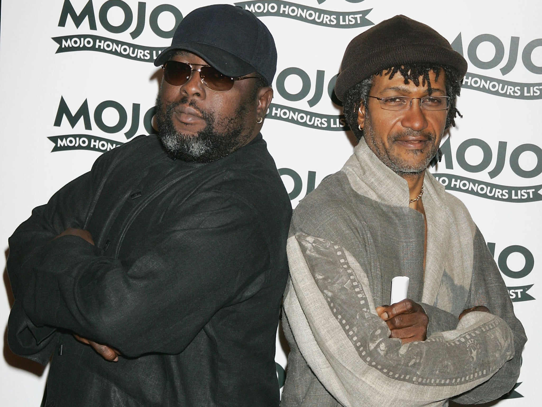 Robbie Shakespeare (left) with Sly Dunbar attending The MOJO Honours List in London in 2005.
