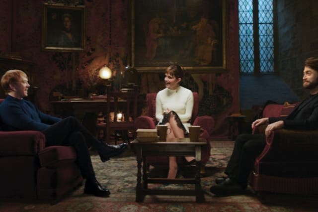 <p>Rupert Grint, Emma Watson and Daniel Radcliffe are back at Hogwarts</p>