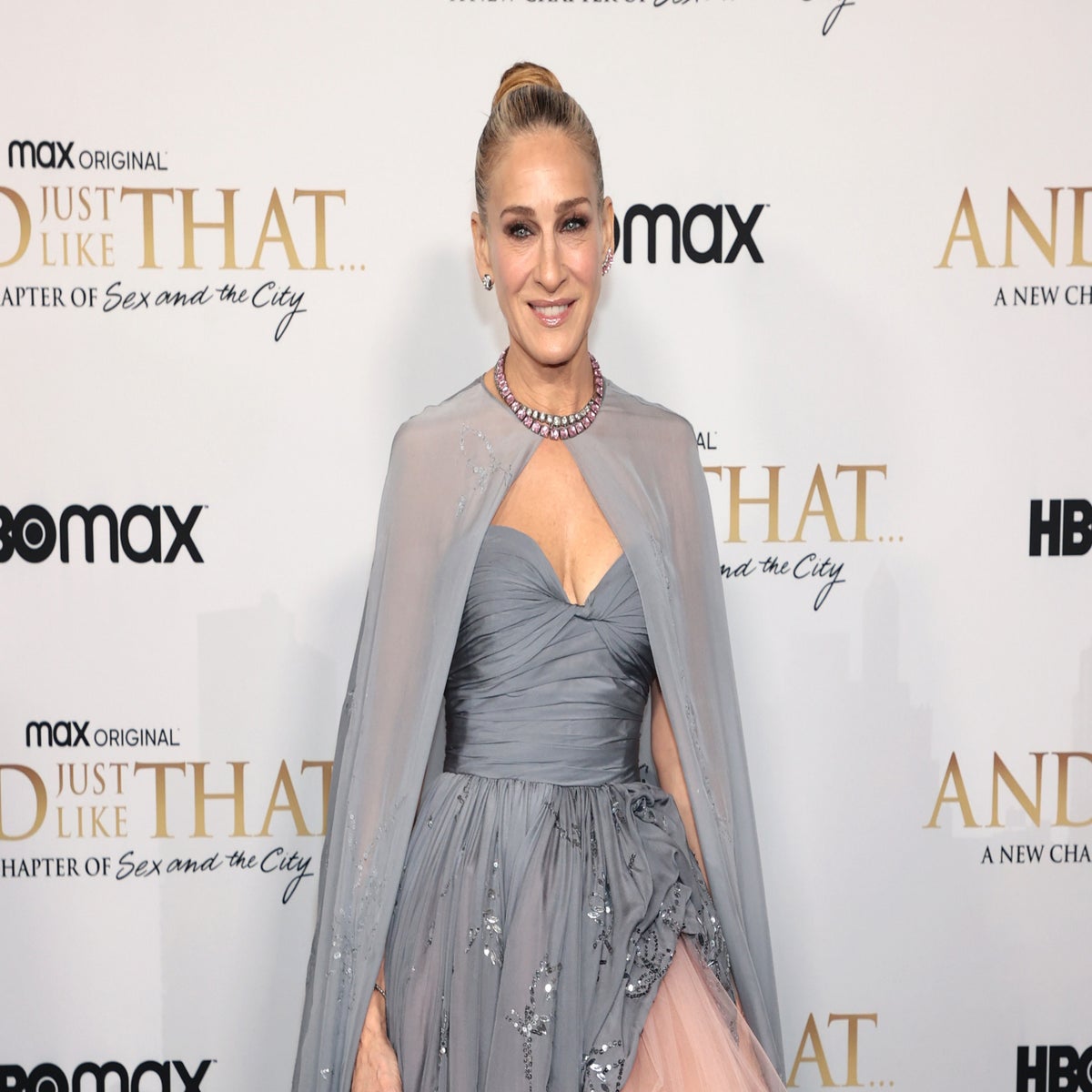 sarah jessica parker grey dress Sarah Jessica Parker channels Carrie Bradshaw vibes at New York City Ballet  Gala
