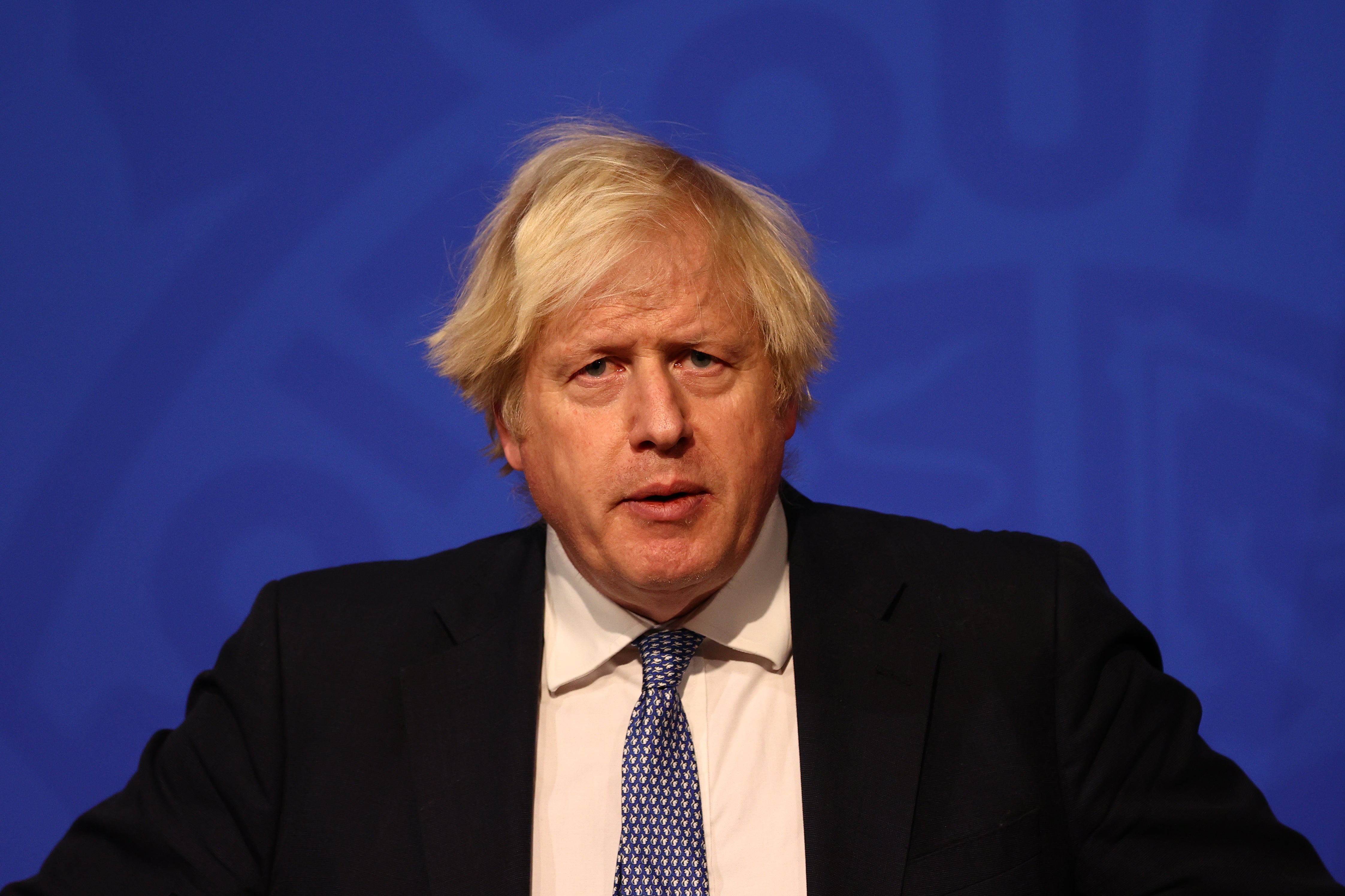 Prime Minister Boris Johnson speaking in Downing Street